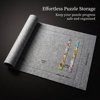 Roll Mat for Puzzles with Felt Material Surface up to 2000 Pieces, Large Puzzle Storage for Home and Travel, Polyester Construction