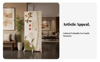 Foldable Folding Panel Screen Chinese Design Design 4-Panel Folding Screen Privacy Enhancing Room Divider Versatile Use for Lovers of Asian Decor, Apartment Dwellers, Homeowners, Entrance Hallway, Bedroom, Restaurant