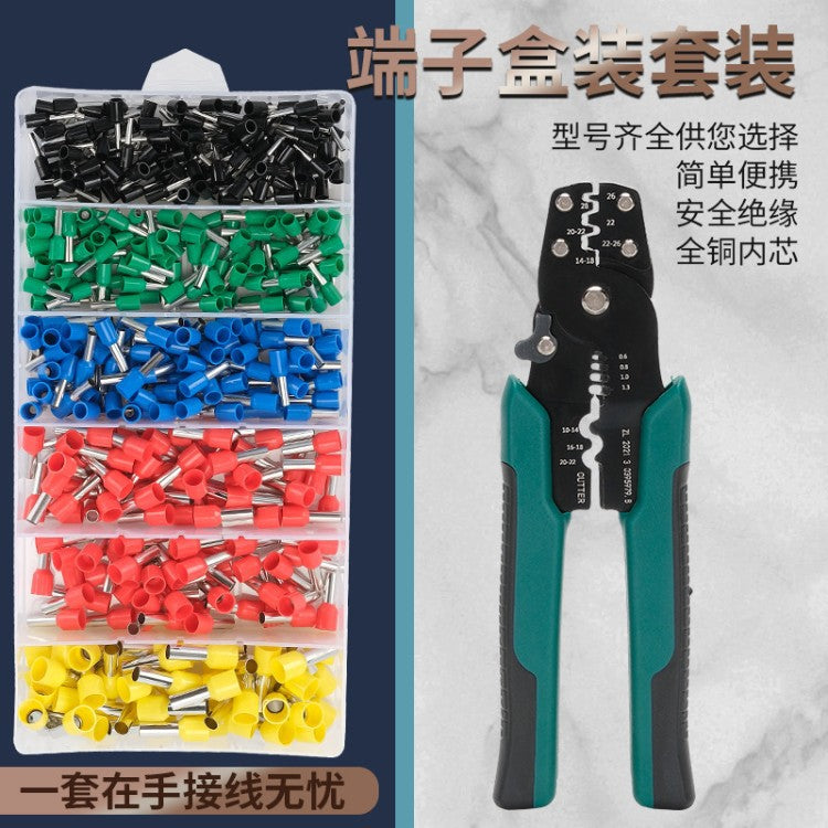 Cold Press Terminal Kit with VE Tube Storage Box and Crimping Pliers