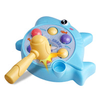 Shark Pounding Toy Sturdy Whack-Atarget Toy with Mallet Pounding Hammer Sturdy Game Easy Setup for Toddlers, Playroom, Daycare