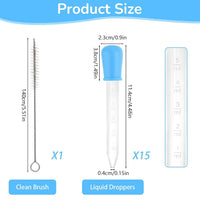 15 PCS 液体滴管硅胶，5ml 透明药品儿童滴管，硅胶和塑料移液器