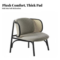 Woven rear Armchair New Chinese design Lowstance Cane Chair Minimalist Design Non-Slip Foot Pads for Guesthouse, Reception Area