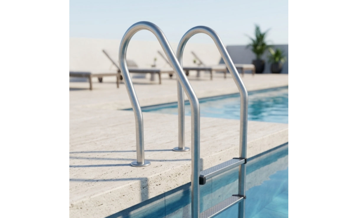 Rust Resistant Stainless Steel Pool Ladder Rustproof Pool Entry Ladder Heavy-Duty Long-Lasting for Inground Pools