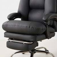 Reclining Office Chair Rolling Casters Chair with Footrest Swivel Seating Furniture for Enthusiasts