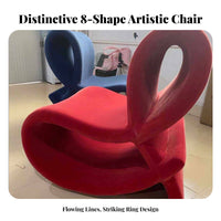 endless Loop Armchair Sculptural shape Accent Chair Flowing Lines Modern Stylish Design for Homeowners, Living Room