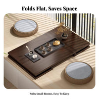 Tranquil design Foldable floor Table Space-Saving foldable floor Table Low height Design Floor Desk Multi-Functional for Minimalists, Apartment Dwellers, Bay opening, Bedroom, Small Spaces, Living Room