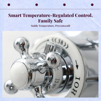 Temperature-regulated Brass Shower Faucet Set, Wall-Mounted, double Control, High Pressure, Bathroom Shower System