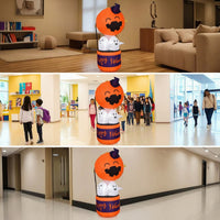 Outdoor Halloween Inflatable Pumpkin Ghost Inflate Halloween Inflatable Ghost Lighted Yard Decoration Illuminated for Lawn, Porch, Haunted House