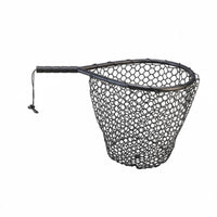 Fishing Landing Net with Silicone Mesh Landing Net with Wrist Cord Portable for Fishermen