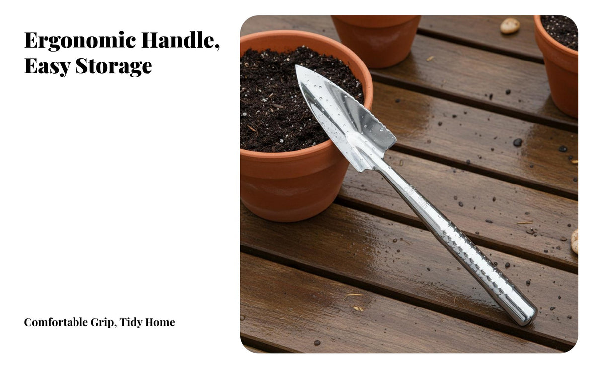 Stainless Metal Tool Trowel Rust-Resistant Planting Single-Piece Design Compact Trowel for Potted Plants, Vegetable Plot