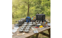 Hard-Shell Camp Kitchen Organizer Portable Mess Kit Bag Compact Cookware Carrier Travel-Friendly for Campers, Families, Picnics