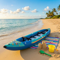 Portable Inflatable Kayak Heavy-Duty Sit-in Kayak Rigid Boat Easy to Use for Paddlers, Flatwater