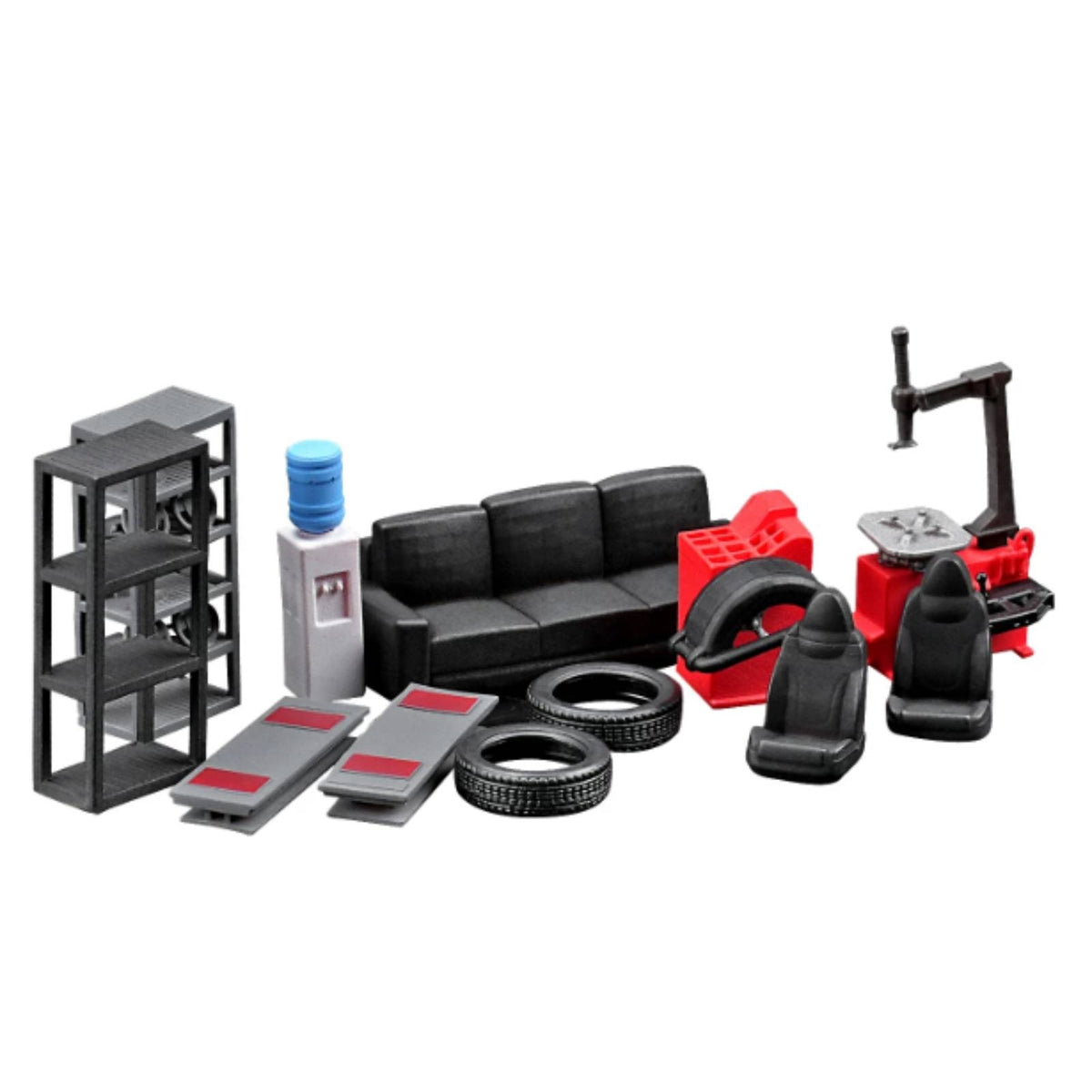 Colored Finish 1/64 Scale Garage Set Molded Definition Garage Accessory Set Realistic Tool Rack Highly Detailed