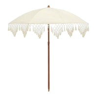 Tassel Patio Umbrella Portable Tassel Beach Umbrella Sturdy 8-Rib Construction
