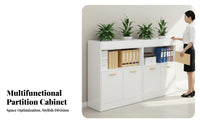 1 Piece Credenza with Planter Office Partition Cabinet Low Profile Filing Cabinet Storage with Engineered Wood Suitable for Office Workspace Privacy Organization