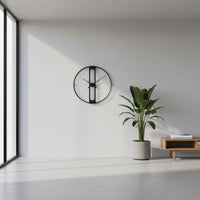 Modern Geometric Metal Timepiece Minimalist Openopenwork Wall Timepiece Black