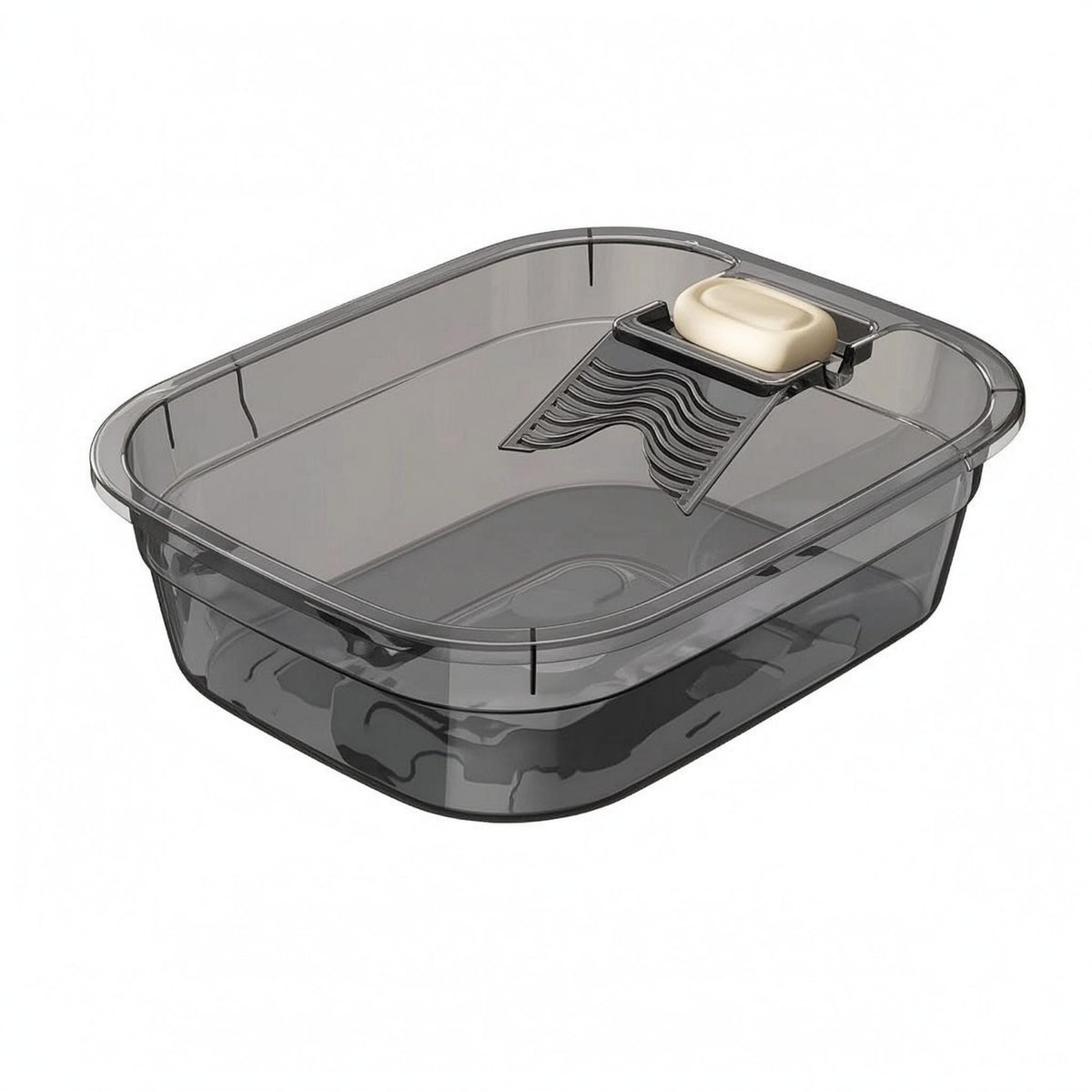 Hand Washing Basin with Washboard Soap Rest Hand Washing Tub Rounded Corners