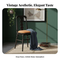 Vintage design Upholstered Chair with Cane rear mid-centurymid-century-era modern Modern Dining Seat long-lasting Frame Indoor Furniture Woven rearrest for Homeowners, Interior Design aficionados, Families, Living Room, Bedroom, Kitchen, Restaurant