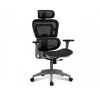 Adjustable Support Ergonomic Mesh Chair with Headrest Breathable Backrest Reclining High-Back Roller 360° Swivel Computer Seating Retractable Footrest for Students, Telecommute Workers, Gamers, Studying, Study Room, Gaming, Relaxing