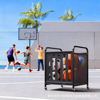 Multi-Purpose Basketball Storage Bin with Elastic Straps, Yoga Mat Storage Basket
