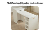 Foldable Design Fold-extendable Wall Desk Space-Saving Office Furniture Multi-Functional Writing Table Integrated Storage Shelves for Children, Apartment Dwellers, Remote Workers, Small Spaces, Study Room, Bedroom