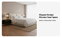 Modern Minimalist floor-standing & designStanding Headboard Soft Padded Bed rearrest Slim contour Upholstered Panel No Installation Required for Renters, homeowners, Adults, Apartment, Guest Room
