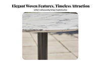 Waterresistant Woven Outdoor Dining set sun-resistant Outdoor Dining Table with Armchairs sun-blocking-Resistant weatherresistant for Families, Homeowners, Business Owners, Terrace, Garden, Courtyard, Restaurant