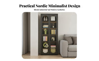 Cream Design Floor Standing Bookcase Dustproof Design Steel Storage Cabinet Large Capacity Tall Bookshelf with Doors Multifunctional for Book Lovers, Homeowners, Interior Decorators, Living Room, Home Office, Bedroom, Hallway