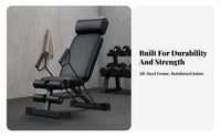 Space-Saving Adjustable Weight Bench Commercial Grade Incline Decline Bench Stable Structure Strength Training Equipment High-Density Foam Padding for Bodybuilders, Beginners, Home Gym