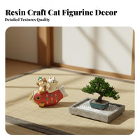 DIY Cat Figurine, Japanese Winter Cat House, Resin Miniature, Home Decoration