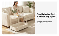 2-Tier Rolling Stand Mobile 2-Tier Oval Trolley space-saving for Living Room, Kitchen