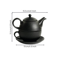 Cast Iron Tea Set Long-Lasting Tea Set with Saucer Traditional for Office, Hosts