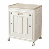 Foldable Wheeled Container With casters Household Storage Front Opening Door