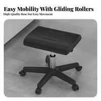 Adjustable Under-Desk Leg Rest Built-in Storage Rolling Padded Ottoman