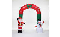 Christmas Inflatable Arch Festive Christmas Arch with Santa and Snowman Large Stable for Yard, Courtyard
