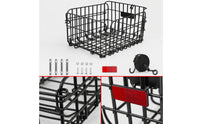 Bike Rear Basket Reflective Foldable Cycle Basket Sturdy for Cyclists, Grocery Shopping