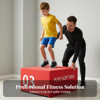 4 Pieces Stackable Foam Plyo Box Set Adjustable Height Soft Plyometric Box Shock-Absorbing Long-Lasting Construction
