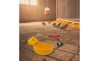 Plastic Bird Water Cup with T Connector Easy to Install Automatic Bird Drinker Cup Hanging Poultry Waterer Long-Lasting for Birds, Coop