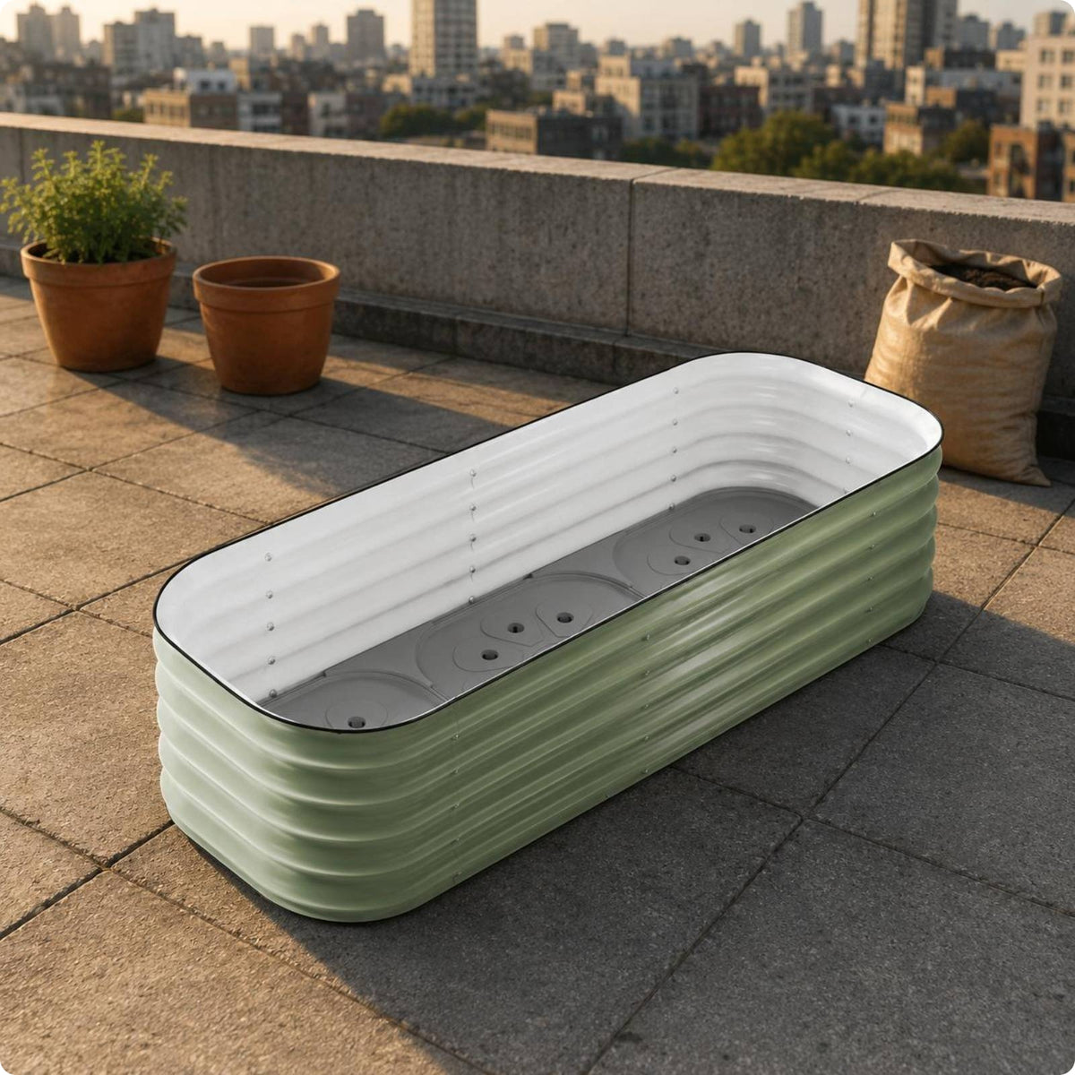 Rectangular Metal Planter Box Aluminum Alloy Garden Product Water Reservoir