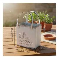 Handbag Shaped Planter Distressed Iron Construction Tote Bag Flower Pot Multi-Functional Wall Hanging Flower Container for Courtyard, Balcony, Patio