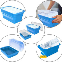 Large Silicone Ice Cube Mold with Lid, Foldable, 3.6L Capacity