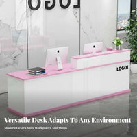 Modern Reception Desk Multi-Use Company Front Desk Sturdy and Sturdy Shop Cashier Counter for Shopkeepers, Receptionists, Retail Store, Lobby