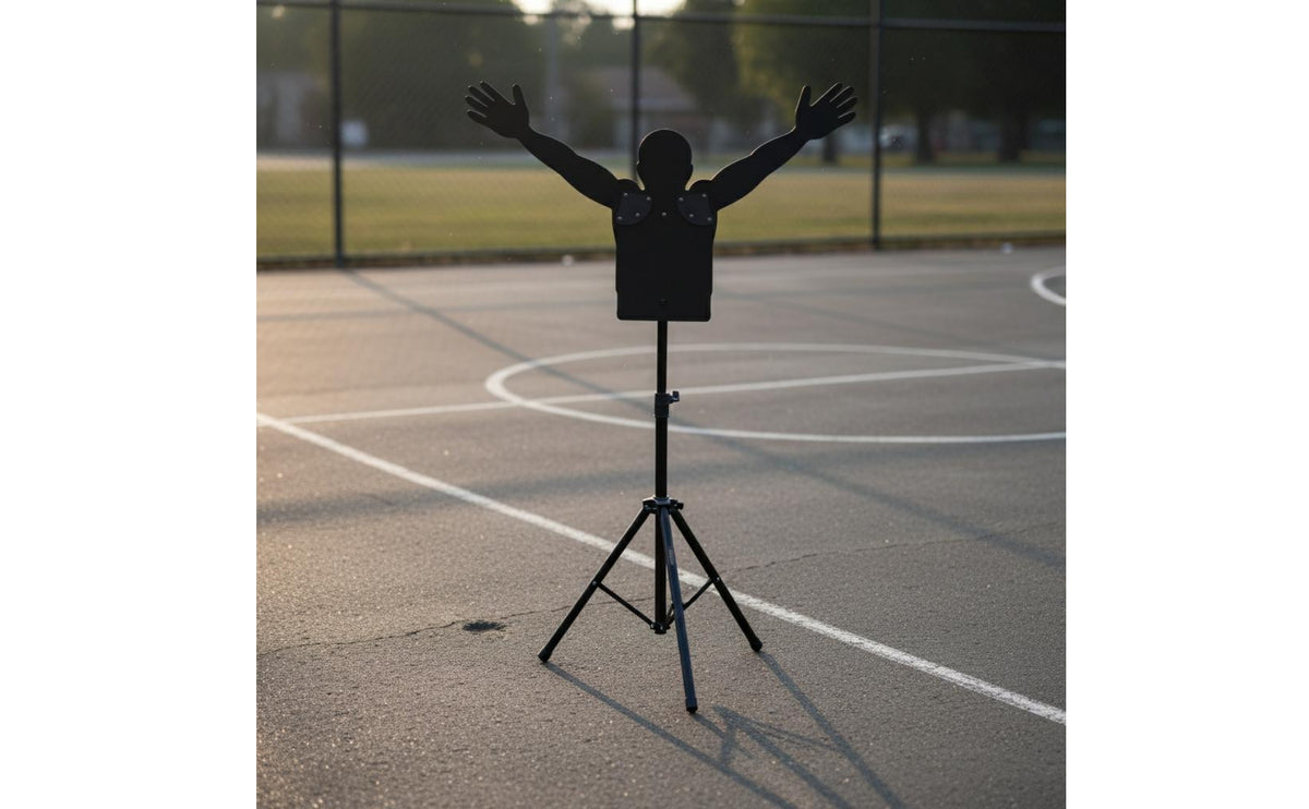 Raised Arms Design Adjustable Mannequin Defender Freestanding Basketball Defender Mannequin Stable Base Arms-up Protective Mannequin Easy Setup for Coaches, Gym