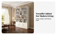 Floor Standing Beverage Cabinet Sturdy Display Shelf Storage Organizer Multi-tier Bookcase Engineered Wood Suitable for Collectors Adults Study Bedroom Living Room Home Decoration