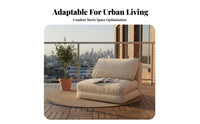 Fold-Expandable Single Bed Chair Lazy Sofa Transformable Sleeper Chair Cleanable Cover Easy Setup for Students, Young Adults