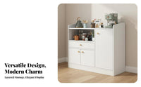 Large Capacity Dining Room Buffet Cabinet Spacious Countertop Kitchen Sideboard with Hutch Multi-Functional Storage Cabinet with Hutch Long-Lasting & Sturdy for Homeowners, Families, Apartment Dwellers, Home Bar, Hallway