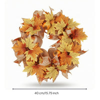 Fall Wreath with Pumpkins Handmade-Look Autumn Wreath Seasonal for Entry Door