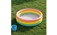 Easy to Inflate Three-Circle Kids Pool Portable Round Inflatable Pool for Outdoor, Backyard, Patio