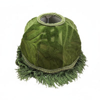 European Design Table Lampshade Handmade Textile Lampshade with Fringe Leaf Pattern Bell Shape Tassel Lamp Shade for Hotel Owners, Interior Designers