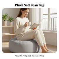 Round Pouf Ottoman Soft & Comfortable Soft Seat Chair Lightweight & Portable Versatile Use for Students, Small Areas